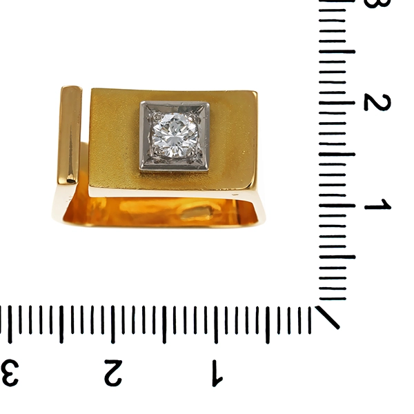 Herrenring, 18K, Gelb-/Weißgold, Brillant, 0,30ct