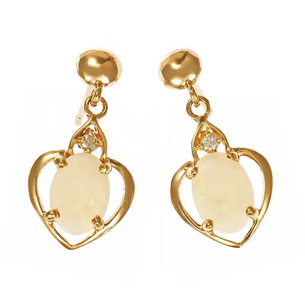 Steckhänger, 14K, Gelbgold, Opal, Brillant