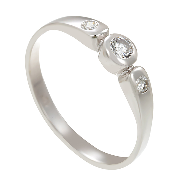 Diamantring, 14K, Weißgold, Brillanten 0,15 ct
