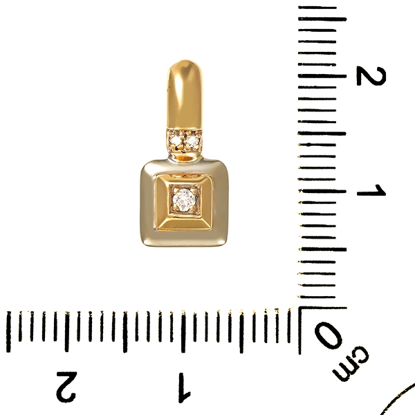 Anhänger, 14K, Gelb-/Weißgold, 3 Brillanten 0,05ct