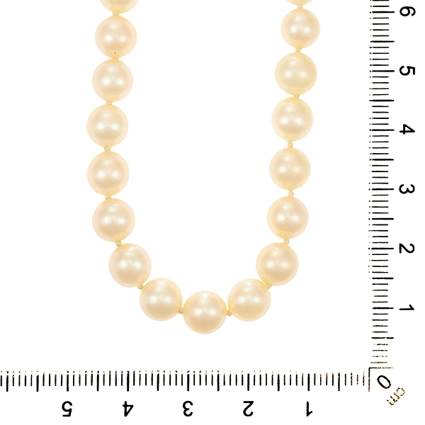 Perlenkette, 14K, Weißgold, Perlen