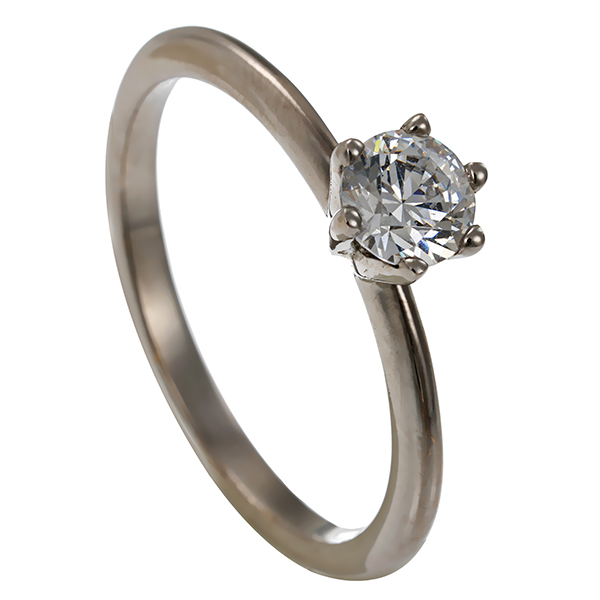 Ring, 14K, Weißgold, Zirkonia