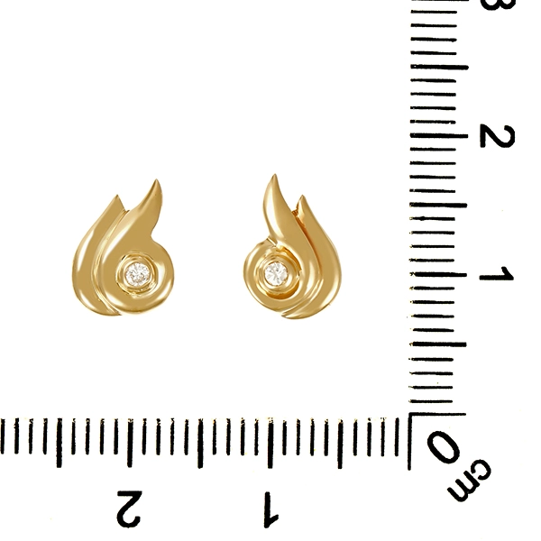 Ohrstecker, 14K, Gelbgold, Brillanten