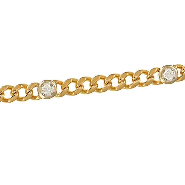 Armband, 14K, Gelbgold, Brillanten 1,50 ct, Panzer-