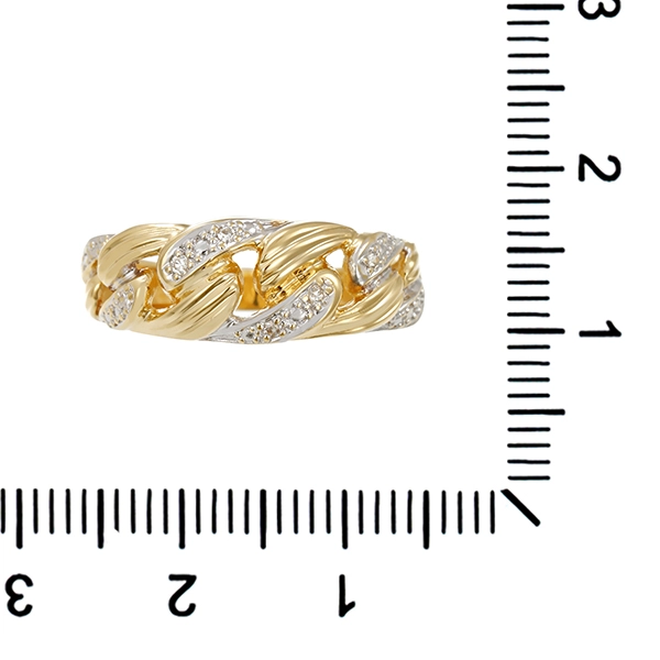 Diamantring, 14K, Gelb-/Weißgold, Diamanten