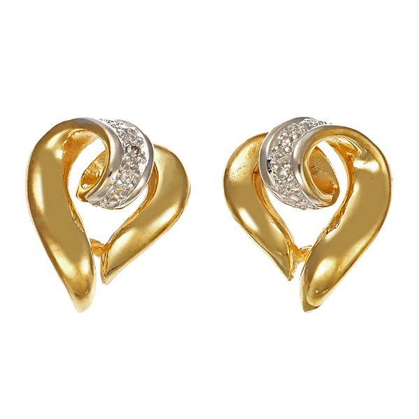 Ohrstecker, 14K, Gelb-/Weißgold, Diamanten