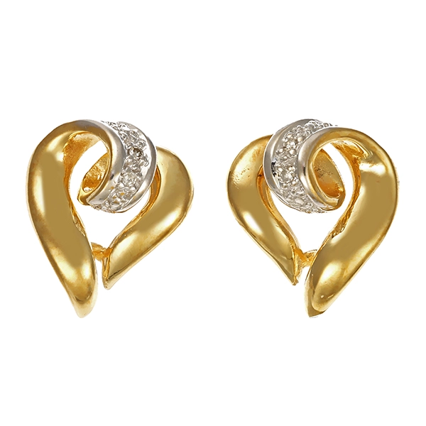 Ohrstecker, 14K, Gelb-/Weißgold, Diamanten