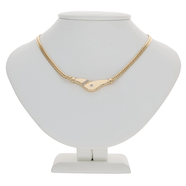 Collier, 14K, Gelb-/Weißgold, Brillanten