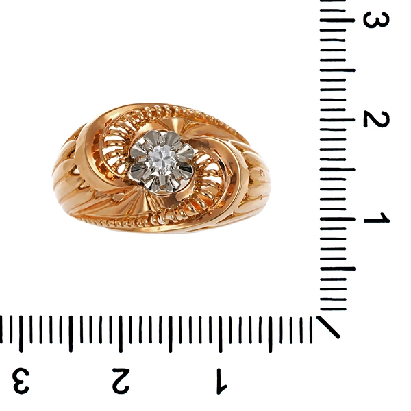Ring, 18K, Rot-/Weißgold, Brillant