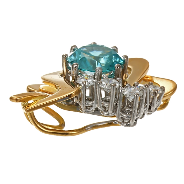 Anhängerm 18K, Gelb-/Weißgold, Zirkon, Brillanten