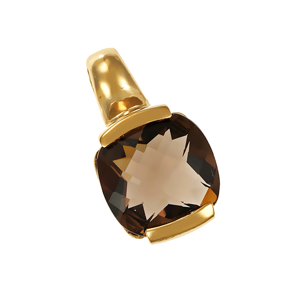 Anhänger, 9K, Gelbgold, Rauchquarz
