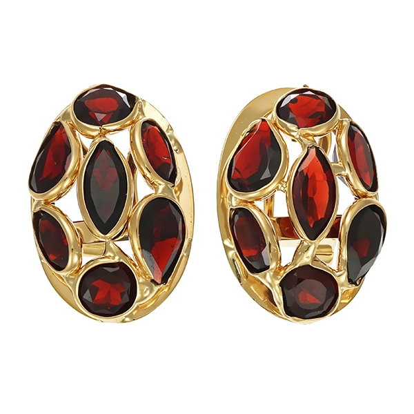 Clipstecker, 14K, Gelbgold, Granat