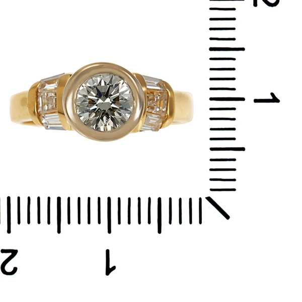 Diamantring, 18K, Gelbgold, Brillant, Diamanten