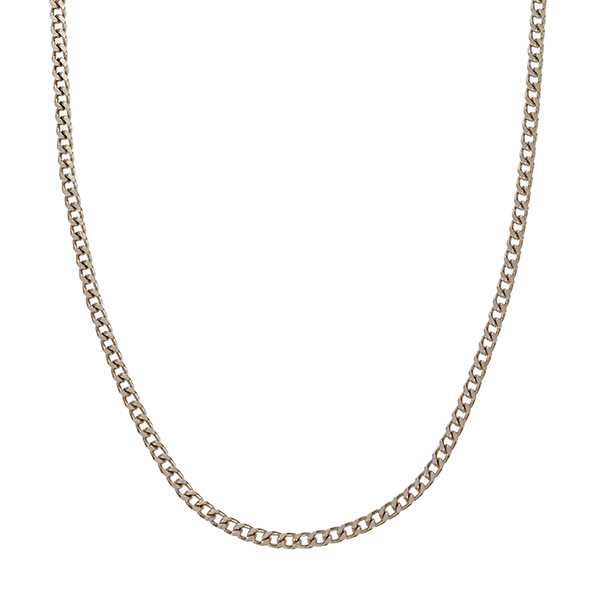 Collierkette, 14K, Weißgold, Flachpanzer-