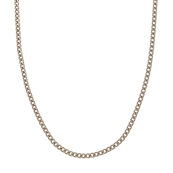 Collierkette, 14K, Weißgold, Flachpanzer-