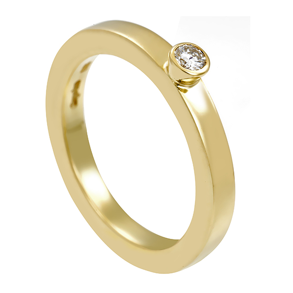 Diamantring, 14K, Gelbgold, Brillant