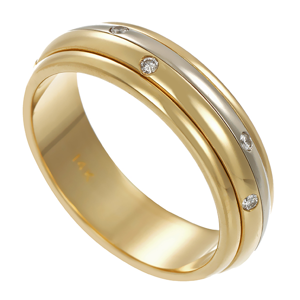 Diamantring, 14K, Gelb-/Weißgold, Brillanten 