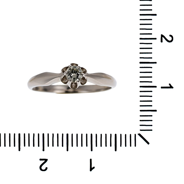 Ring, 14K, Weißgold, Brillant