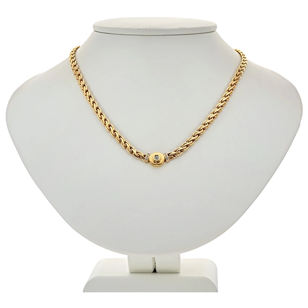 Collier, 18K, Gelb-/Weißgold, Brillant, Diamanten