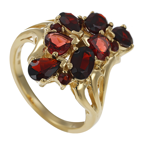 Ring, 14K, Gelbgold. Granat