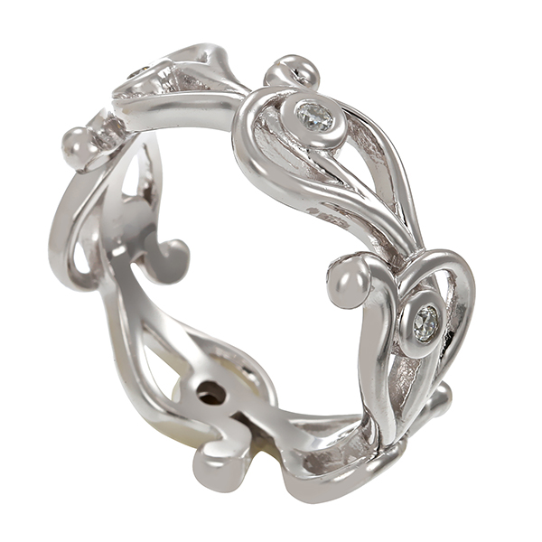 Ring, 14K, Weißgold, Brillanten