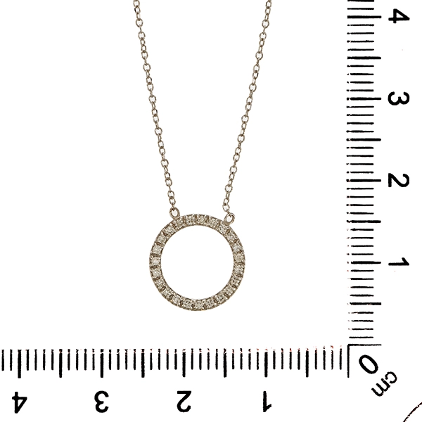 Collier, 14K, Weißgold, Brillanten