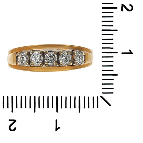 Brillantring, 14K, Gelb-/Weißgold