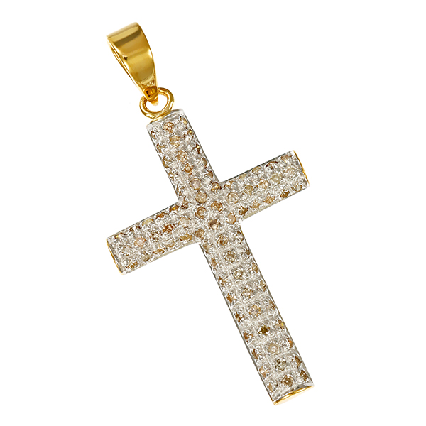 Anhänger, 14K, Gelb-/Weißgold, Diamanten