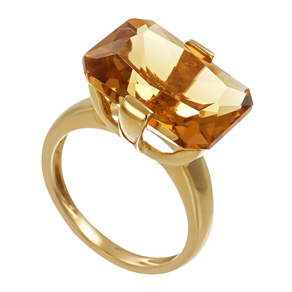 Ring, 9K, Gelbgold, Citrin