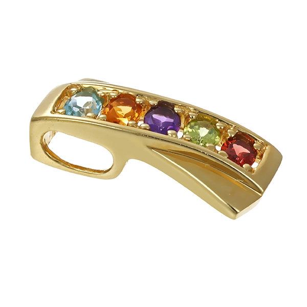 Anhänger, 14K, Gelbgold, diverse Edelsteine