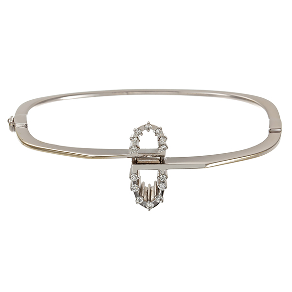Armreif, 14K, Weißgold, Brillanten