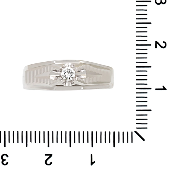 Diamantring, 18K, Weißgold, Brillant 0,10 ct