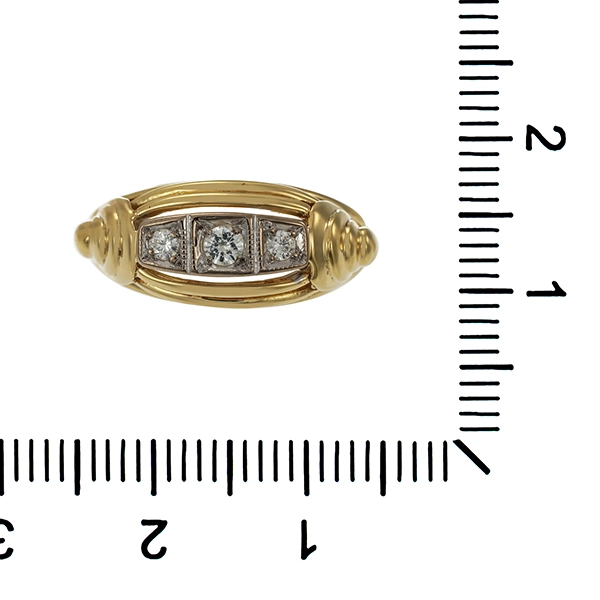 Diamantring, 14K, Gelb-/Weißgold, Brillanten