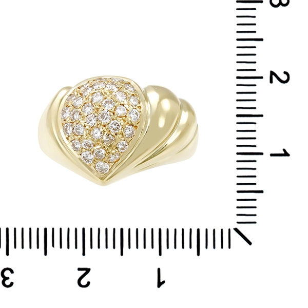 Diamantring, 14K, Gelbgold, Brillant 0,66 ct