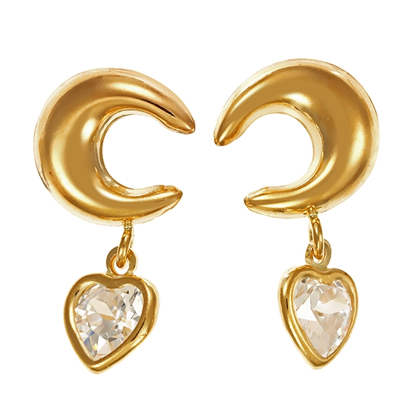 Steckhänger, 18K, Gelbgold, Zirkonia,