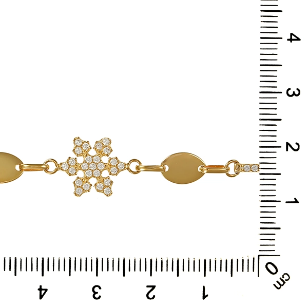 Armband, 14K, Gelbgold, Zirkonia