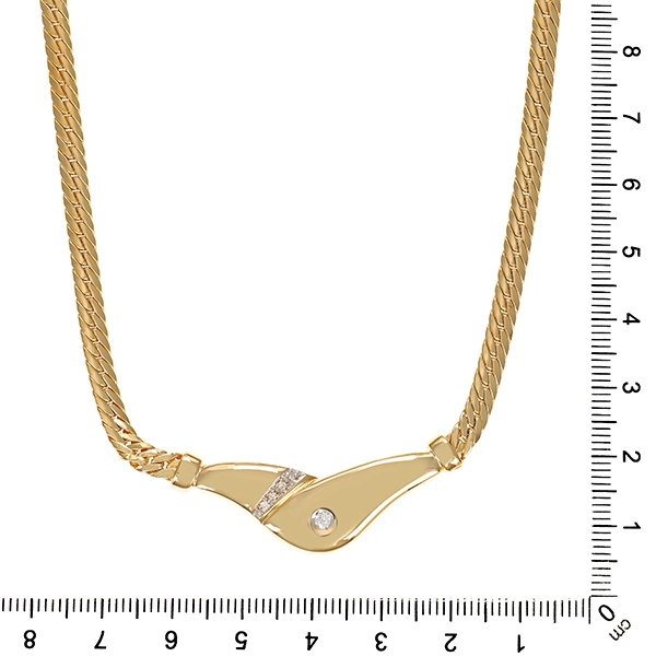 Collier, 14K, Gelb-/Weißgold, Brillanten
