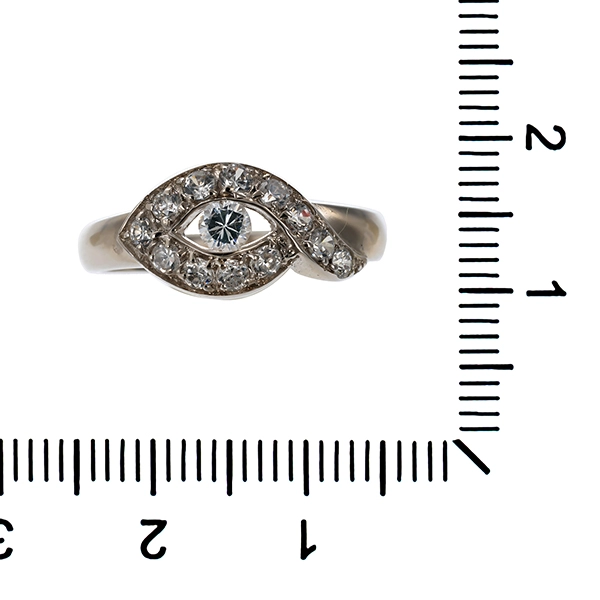 Ring, 14K, Weißgold, Zirkonia