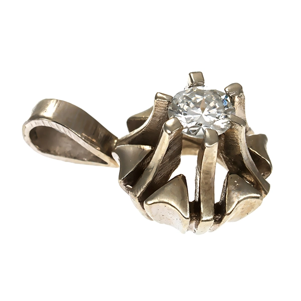 Anhänger, 14K, Weißgold, Brillant