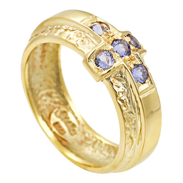 Ring, 14K, Gelbgold, Quarz