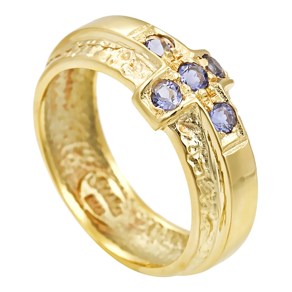 Ring, 14K, Gelbgold, Quarz