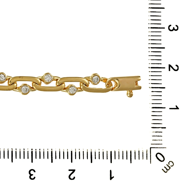 Armband, 14K, Gelbgold, Brillanten