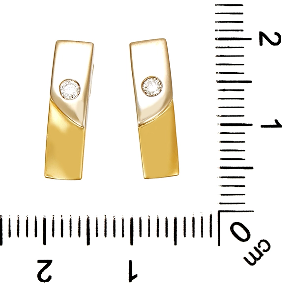 Ohrhänger, 18K, Gelb-/Weißgold, Brillanten
