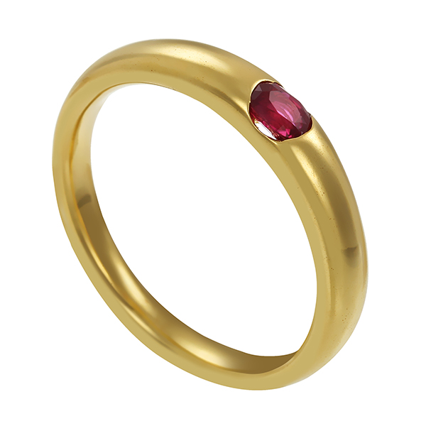 Ring, 18K, Gelbgold, Rubin
