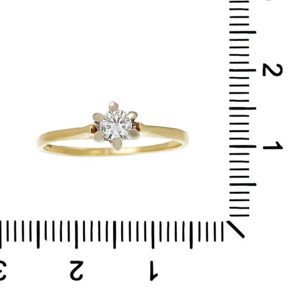 Diamantring, 14K, Gelb-/Weißgold, Brillant 0,23 ct