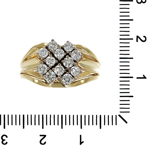 Diamantring, 14K, Gelb-/Weißgold, Brillanten 0,72 ct