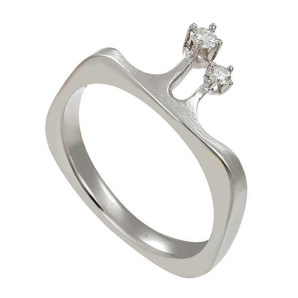 Damenring, 14K, Weißgold, Brillanten, U55