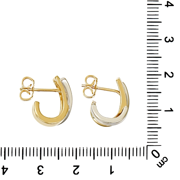 Ohrstecker, 14K, Gelbgold, Weißgold