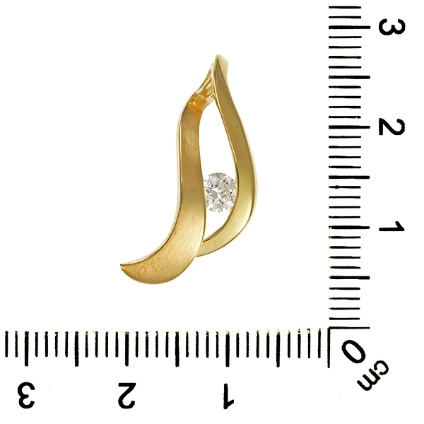 Anhänger, 9K, Gelbgold, Zirkonia