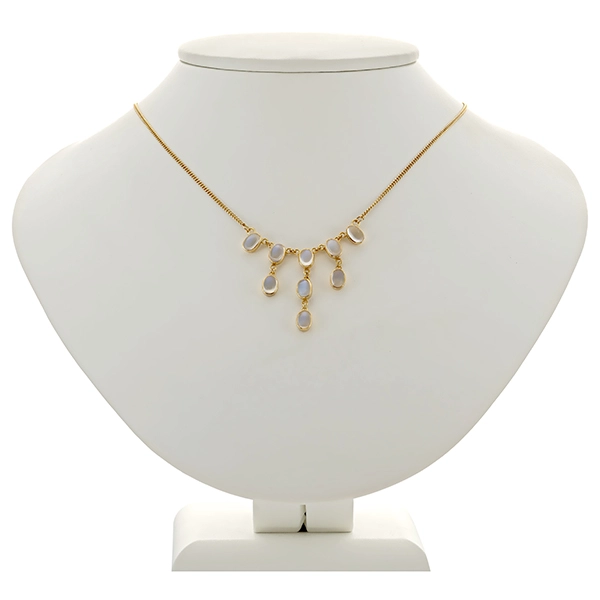 Collier, 18K, Gelbgold, Mondstein